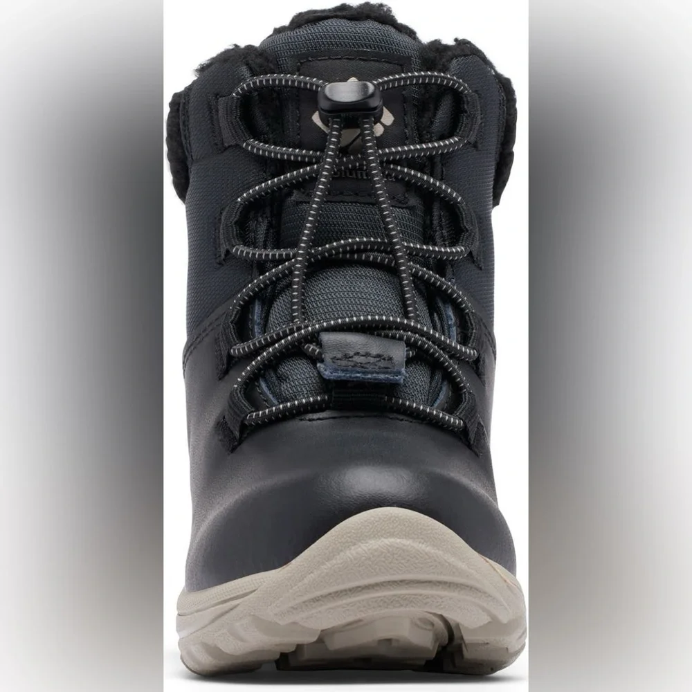 NWT Columbia Youth Moritza Waterproof Insulated Snow Boot, Black/Kettle, 4